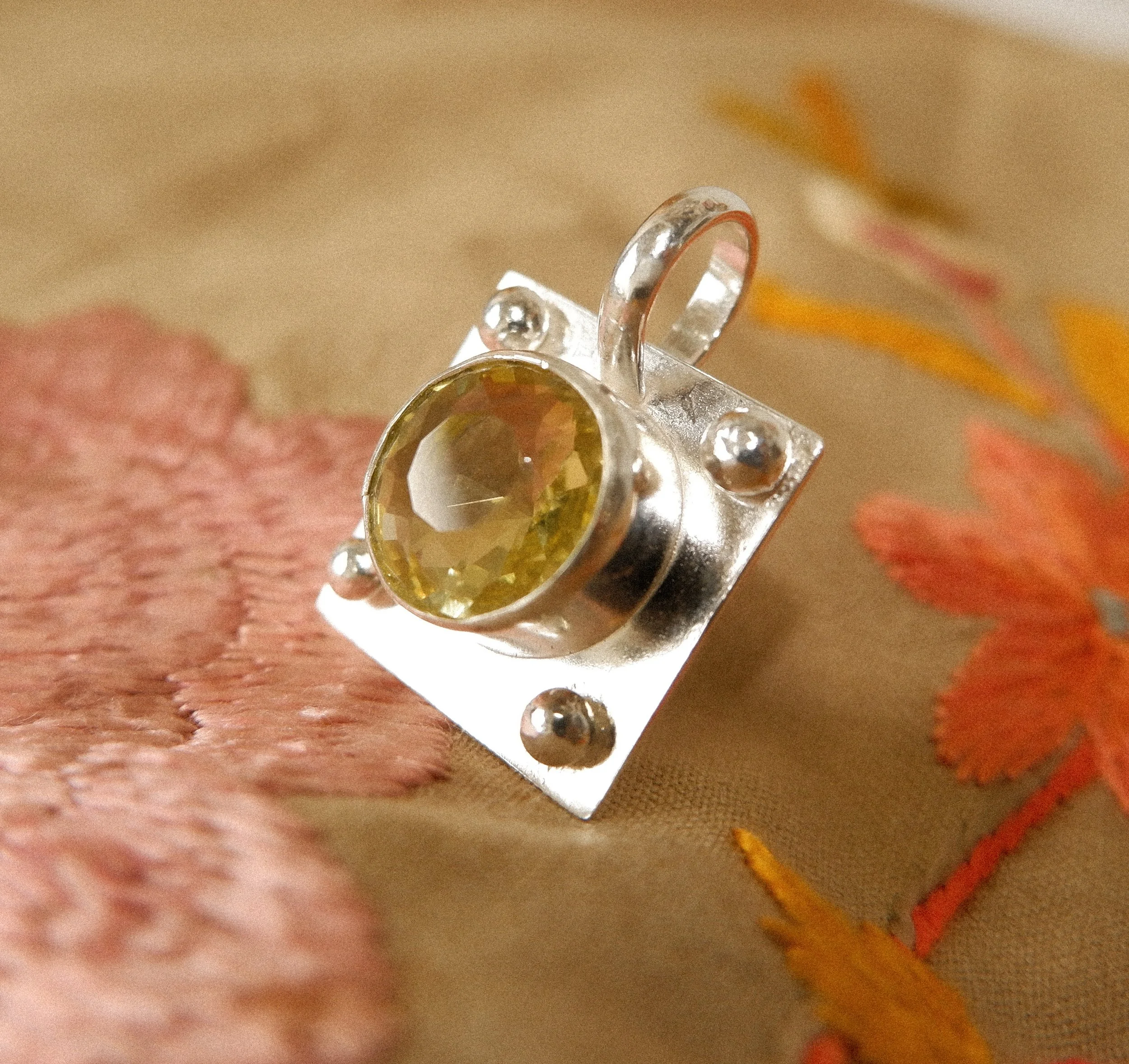 Framed Citrine Necklace