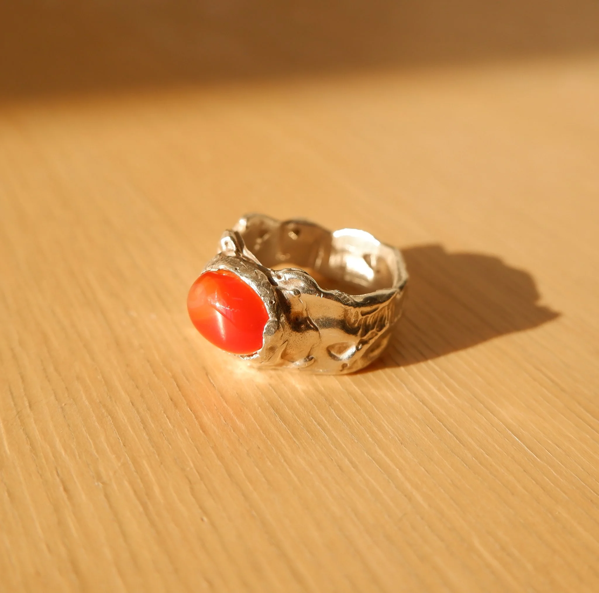 Carnelian Lava Ring - size 6