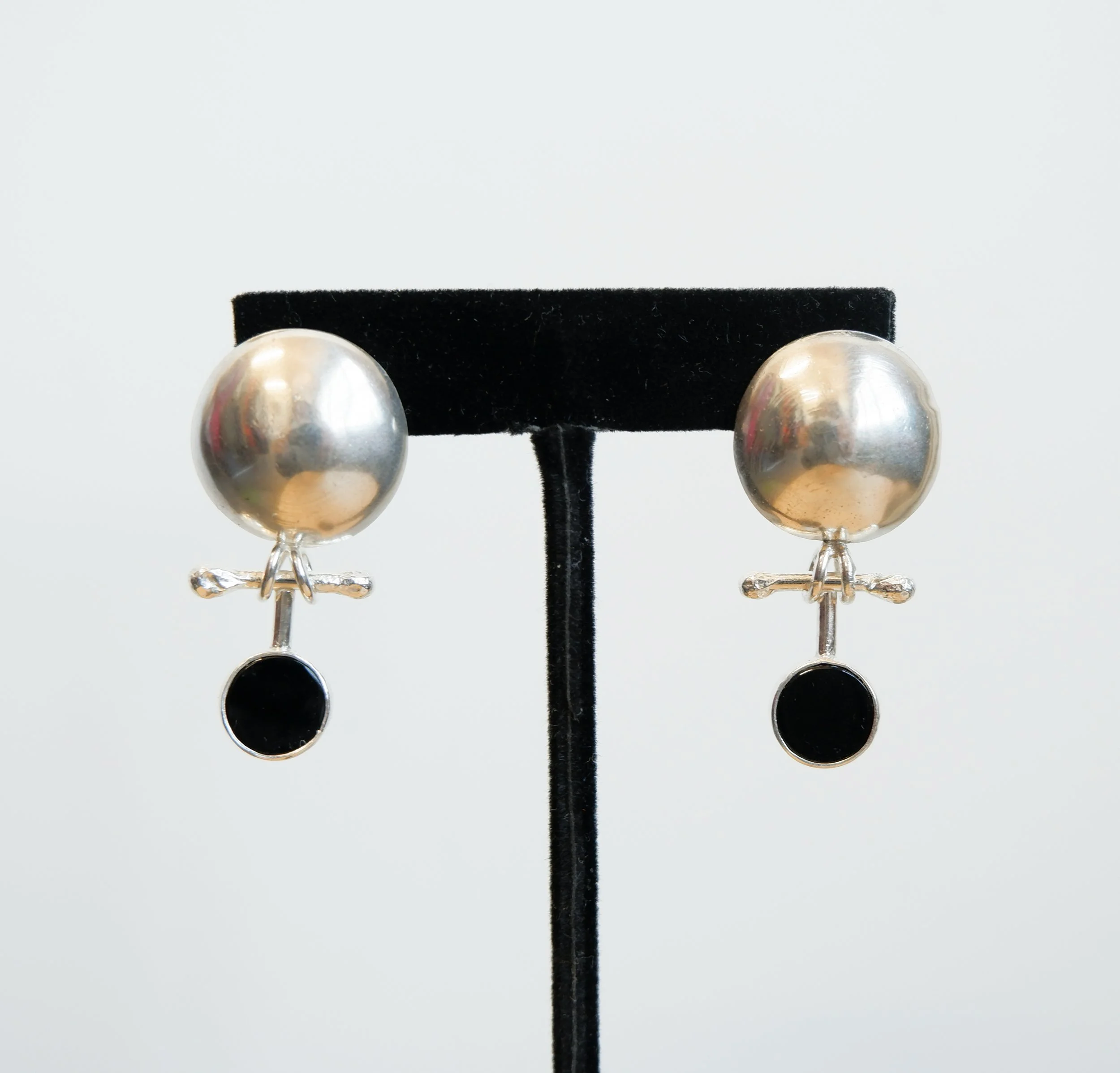 Black Onyx Door Knocker Earrings