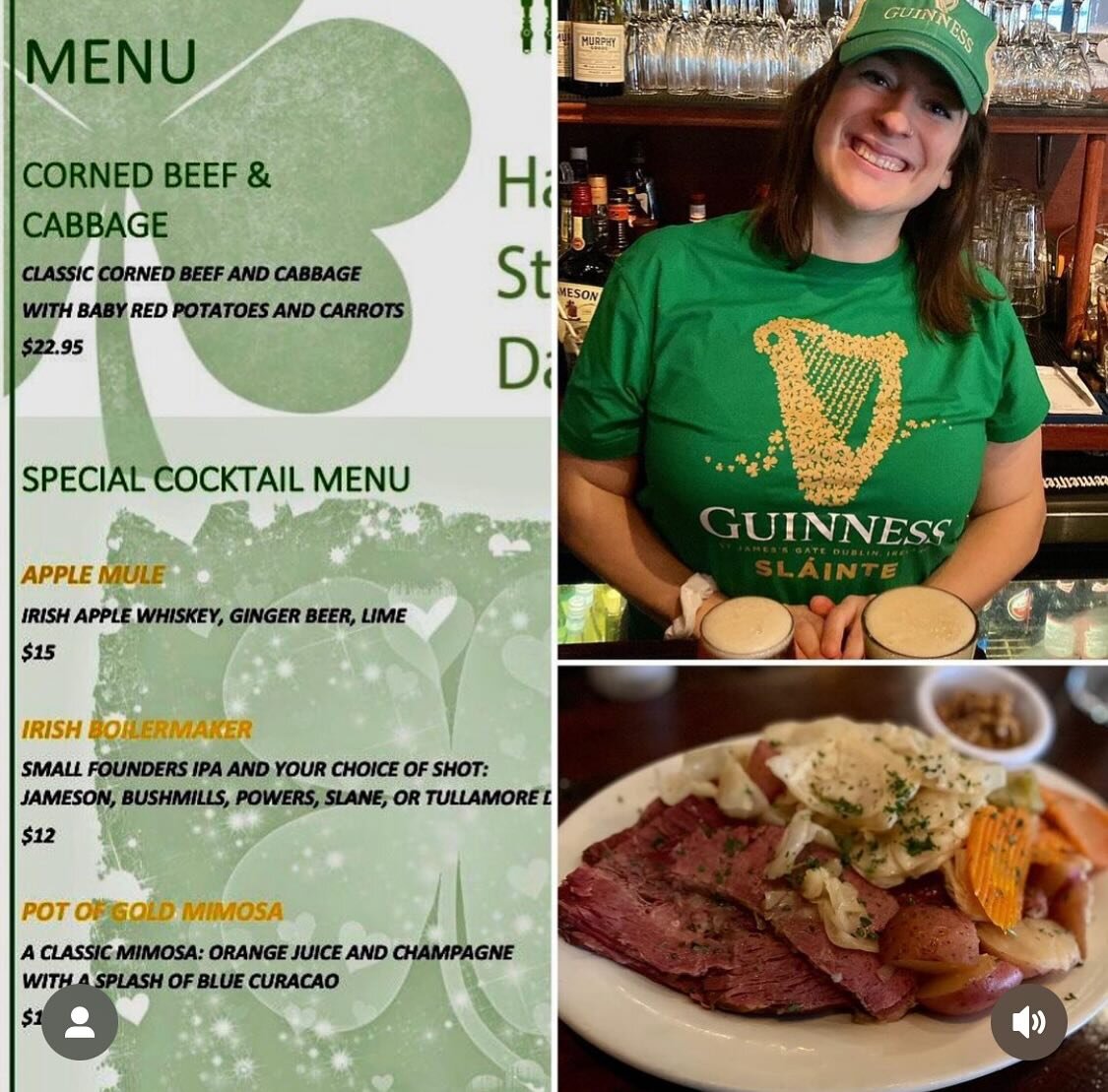 Corned beef and Cabbage is back on the menu this weekend at @amsterdamalehousenyc!! And Guinness is on the menu 365!! Happy St. Patty&rsquo;s from all of us ☘️🇮🇪🍻 Come through and have a pint!