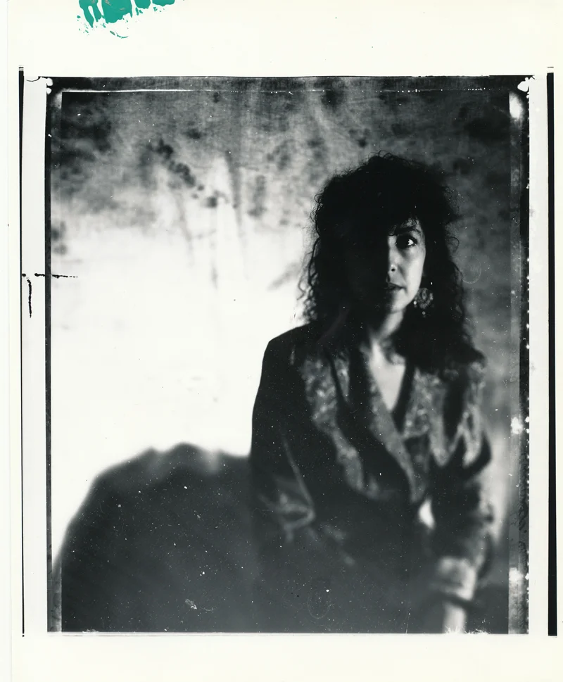 Laurie Seated Contact print off 4x5 Polaroid test negative.. © Jud Burgess 1988