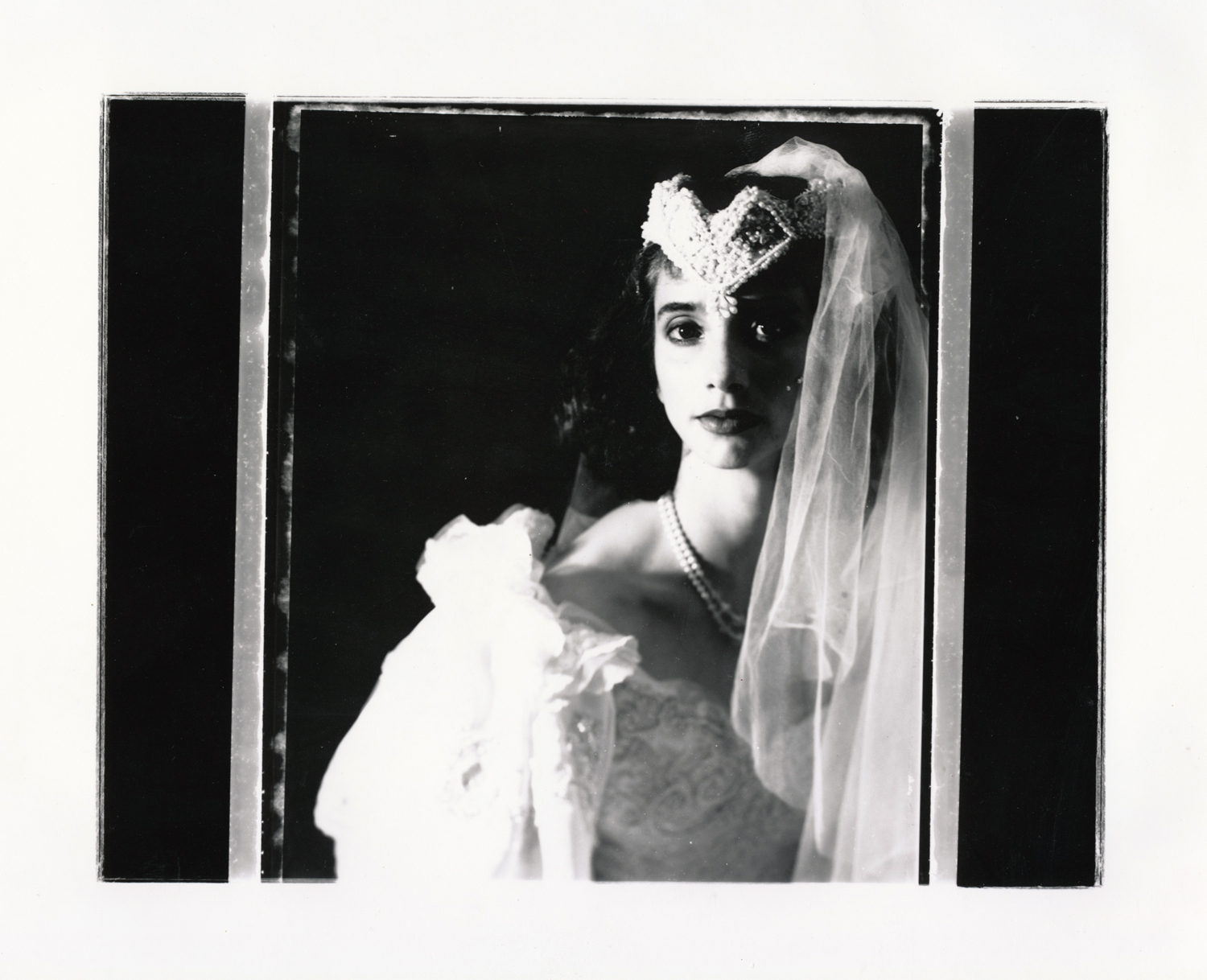 Teresa Wedding Series Contact print off 4x5 Polaroid test negative.. © Jud Burgess 1989