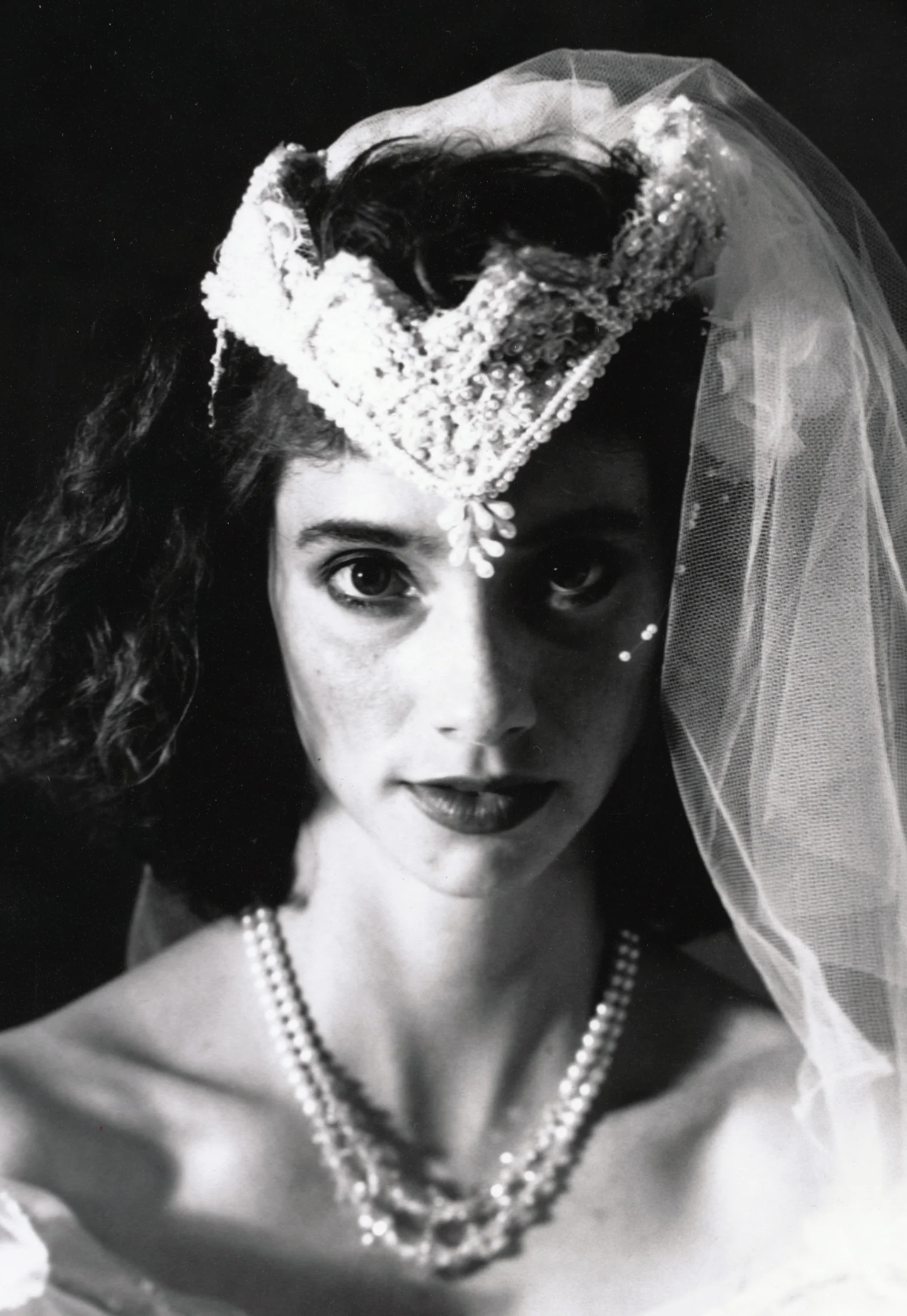 Teresa Wedding Series  (detail)4x5 silver print.  © Jud Burgess  1989