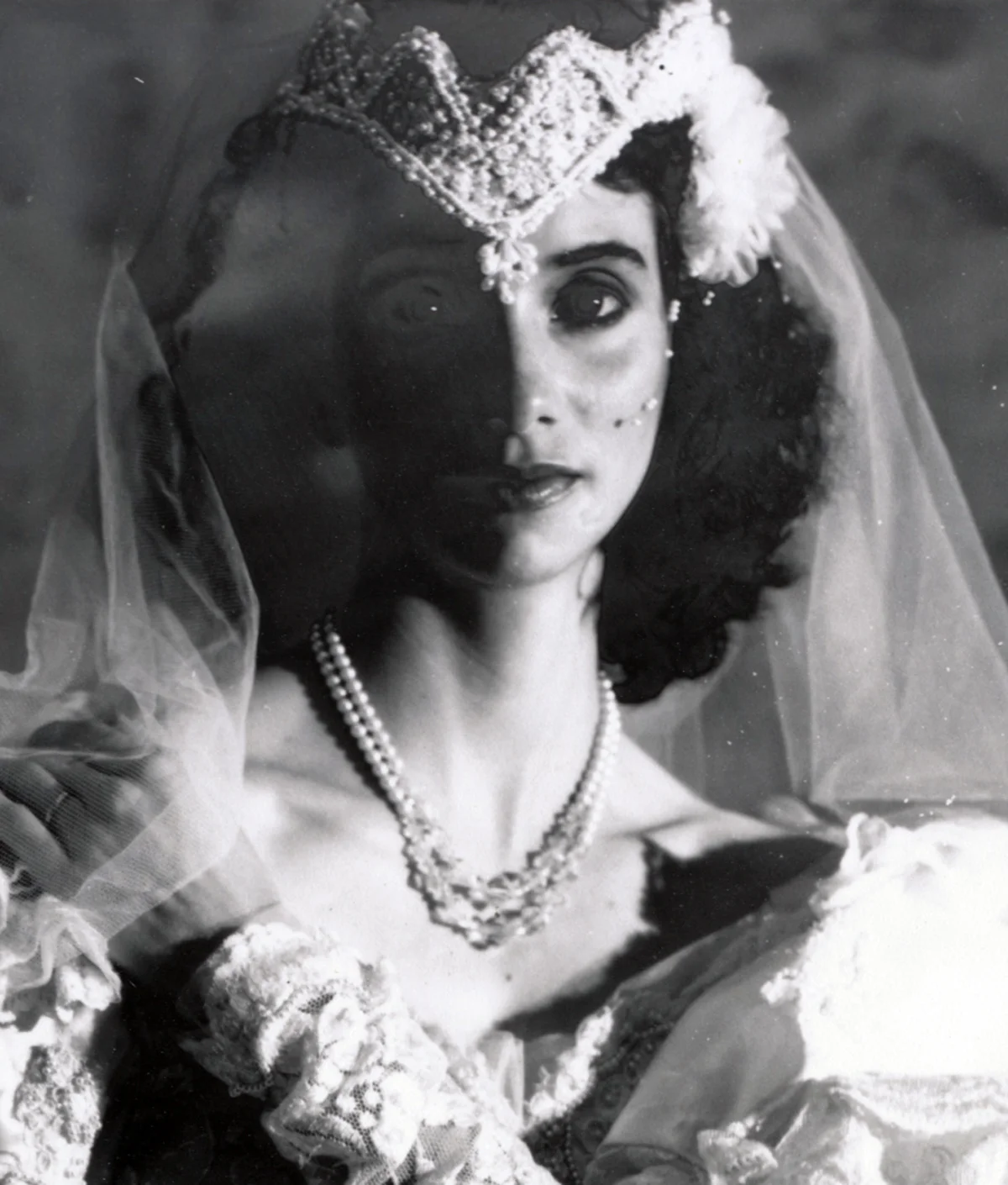 Teresa Wedding SeriesContact print off 4x5 Polaroid test negative.  © Jud Burgess  1989