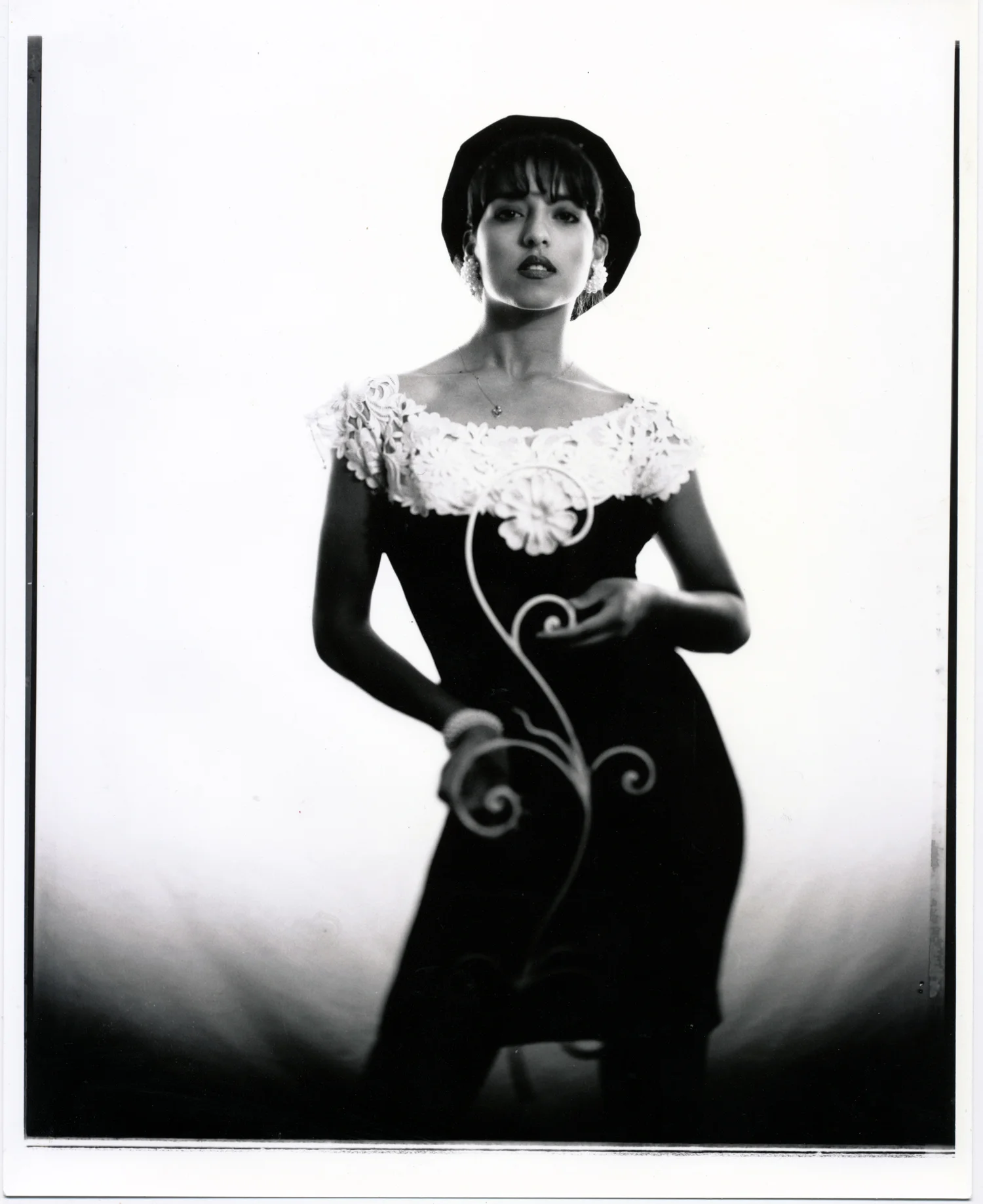 Angelica with Iron Flower 24x5 silver print.  © Jud Burgess  1989