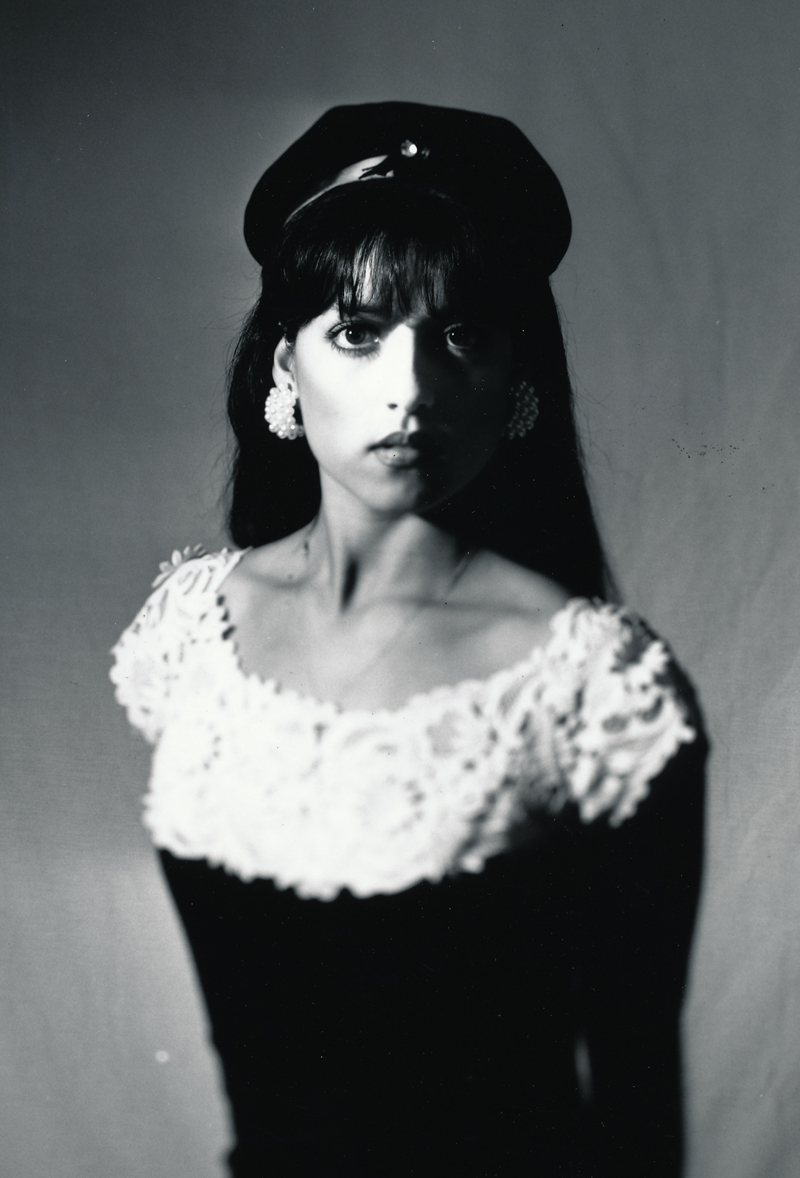 Angelica Seated (detail) 4x5 silver print. © Jud Burgess 1990