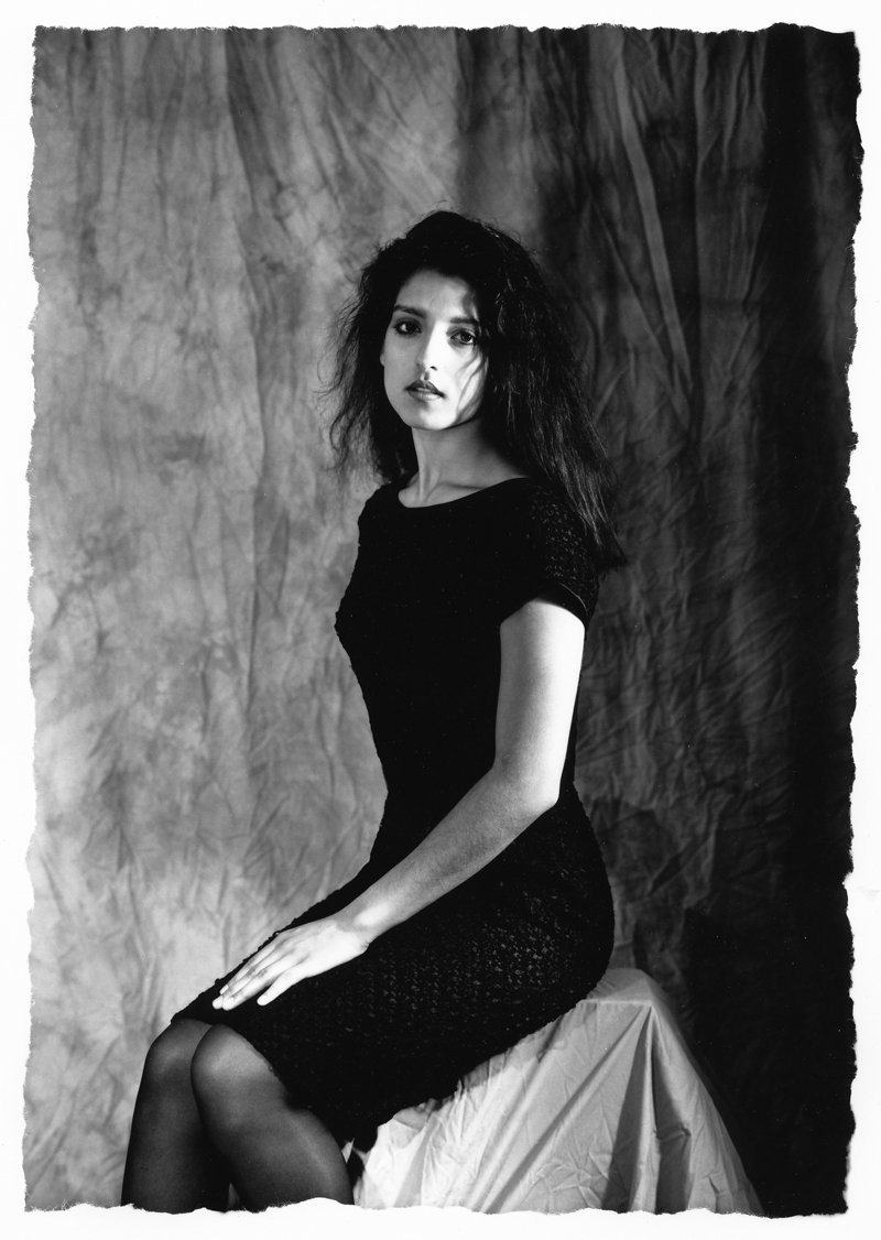 Angelica Seated 2 4x5 silver print. © Jud Burgess 1990