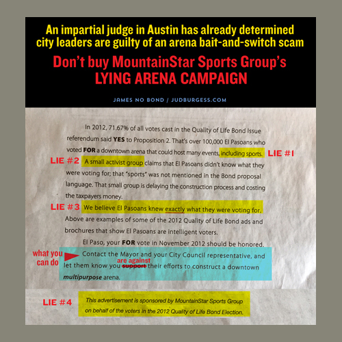 MountainStar Newspaper ad refute © Jud Burgess