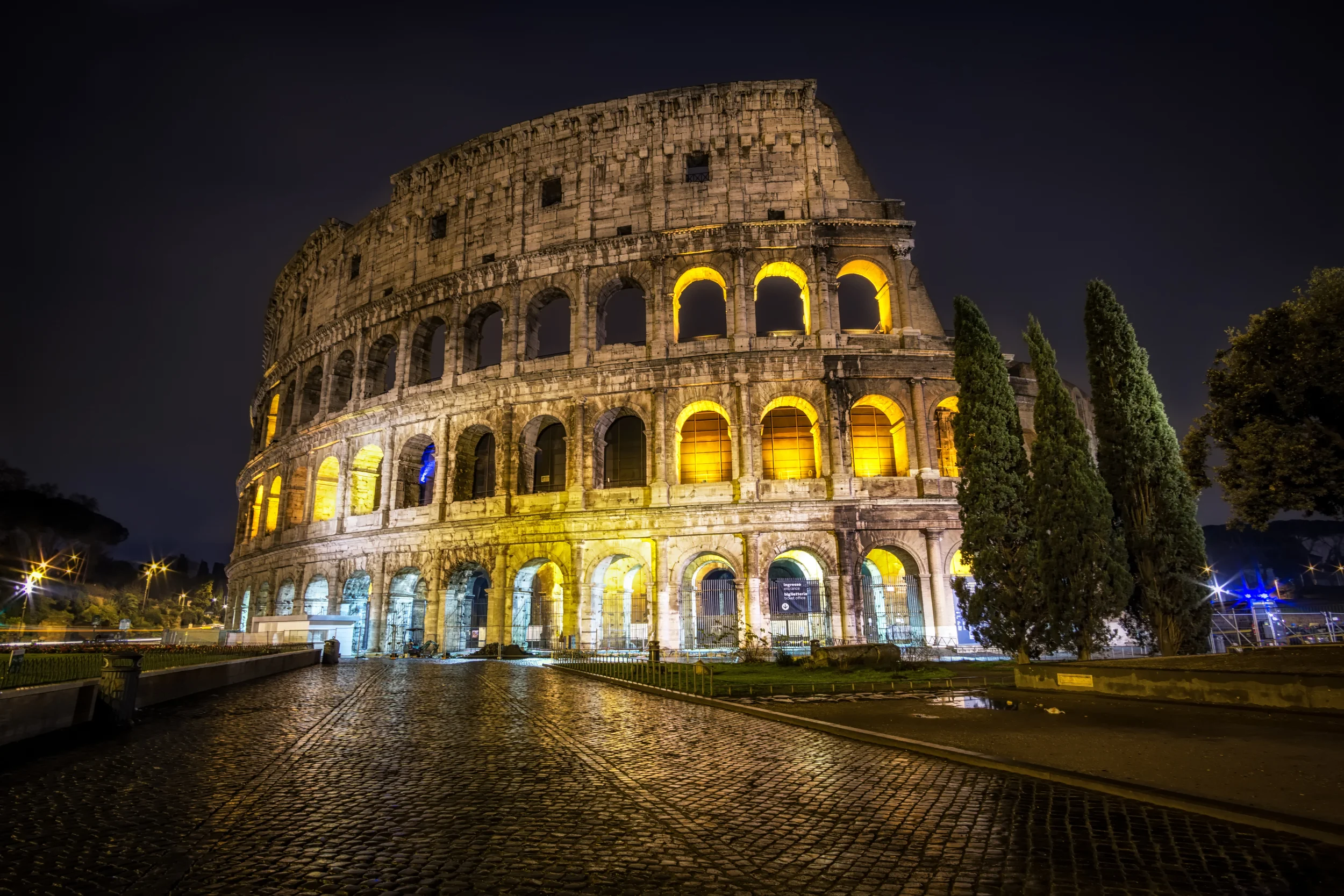 The Coliseum at night