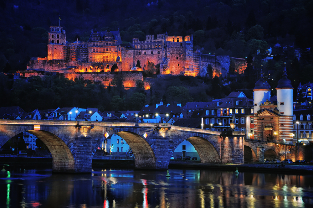 Night view of Heidelberg, Germany