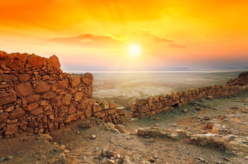 Take a cable car to the top of Masada, the ancient fortification from 70-73 A.D. the Jewish defenders made the last stand of the Judean Revolt against Rome and where the remains of storehouses, cisterns and a sixth century Byzantine church are still on view