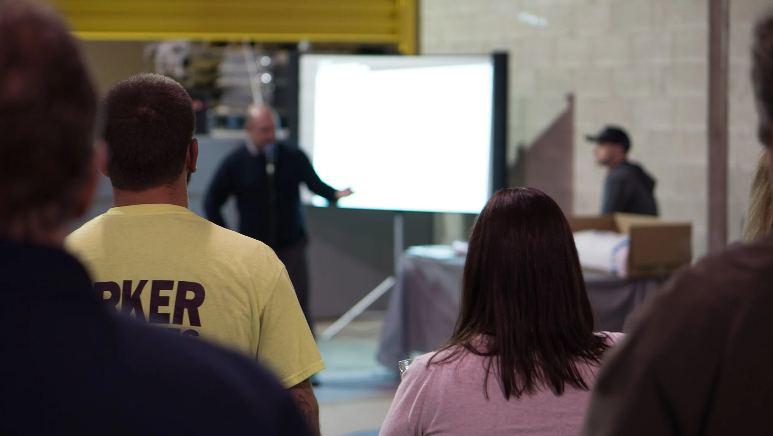 President Bill Parker Jr. leading a demonstration of Associate’s Warehousing Management System at their open house last month. 