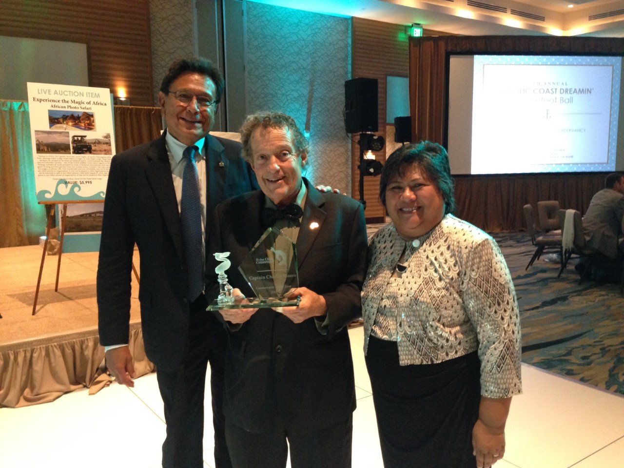 Bolsa chica Conservancy Board Chairman, Captain Charles Moore and Executive Director, Grace Adams 