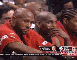 This gif of Alonzo Mourning shaking his head in disgust before realizing that whatever just happened *had* to happen. Charge it to the game.