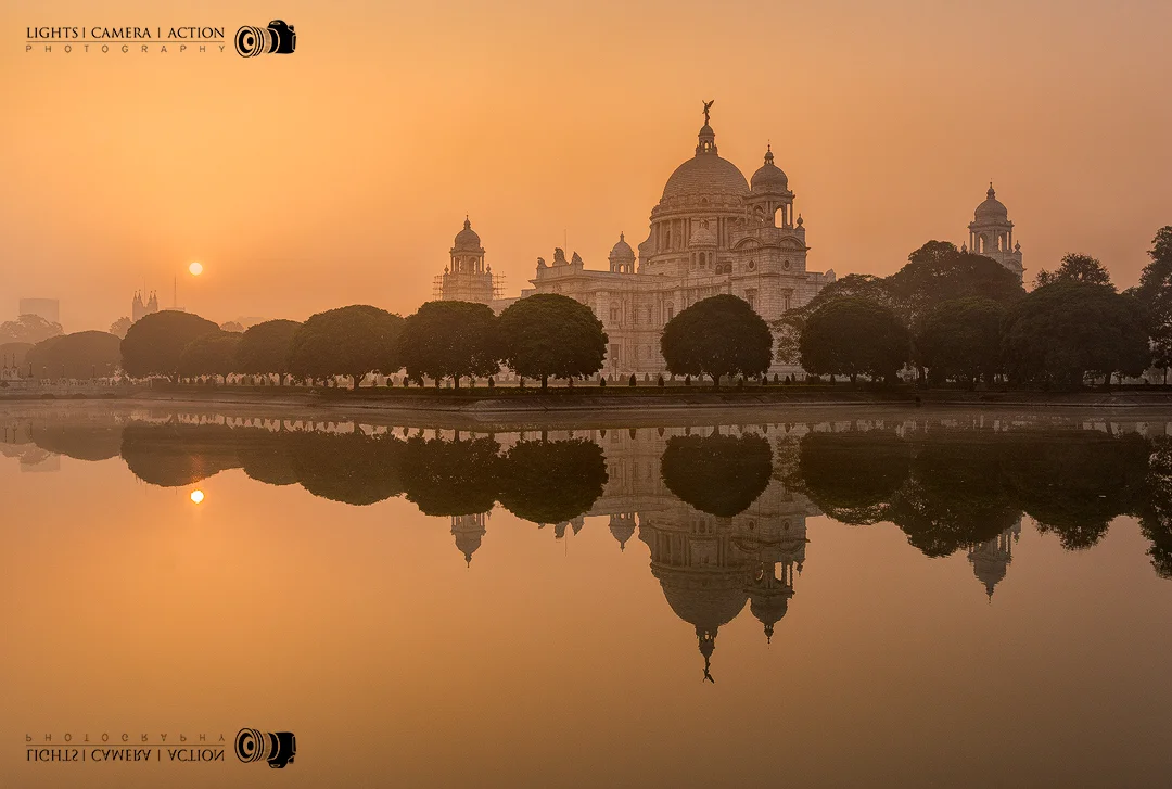 Sunrise at Victoria Memorial, Calcutta, India