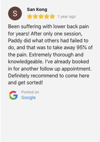 Osteopath review in crouch end