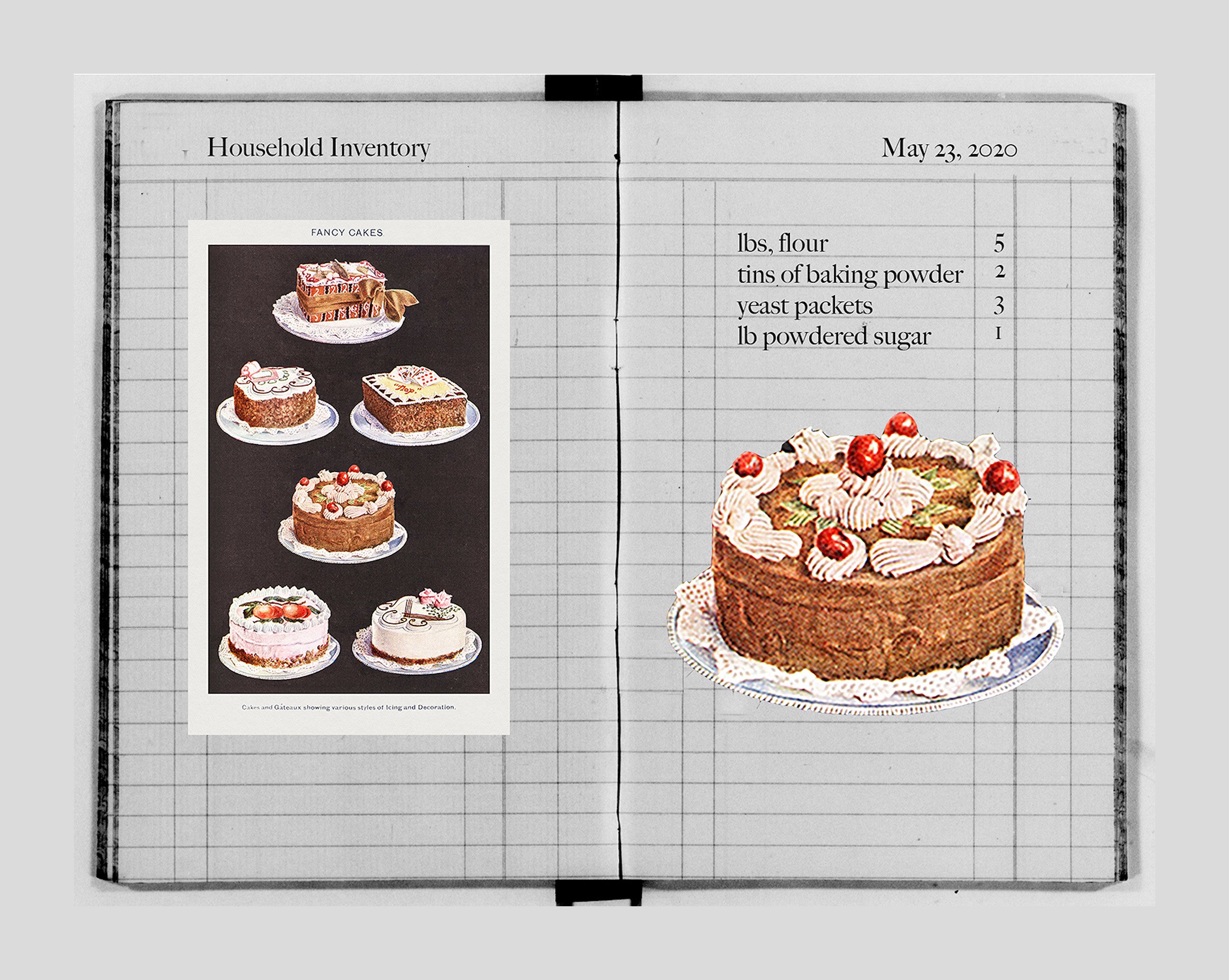 Pandemic Bookkeeping 4: Fancy Cakes, (2020) 