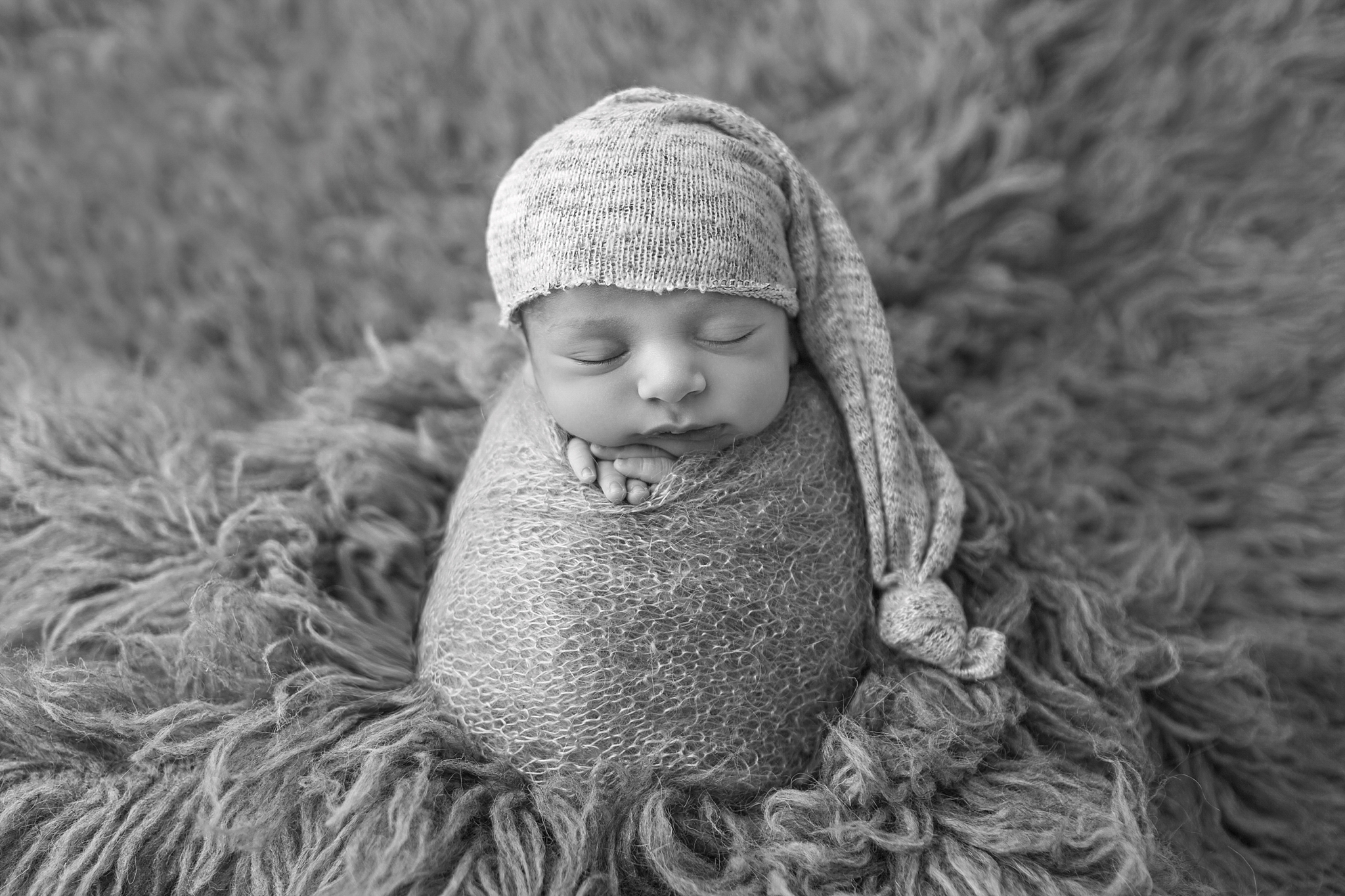 black and white newborn picture