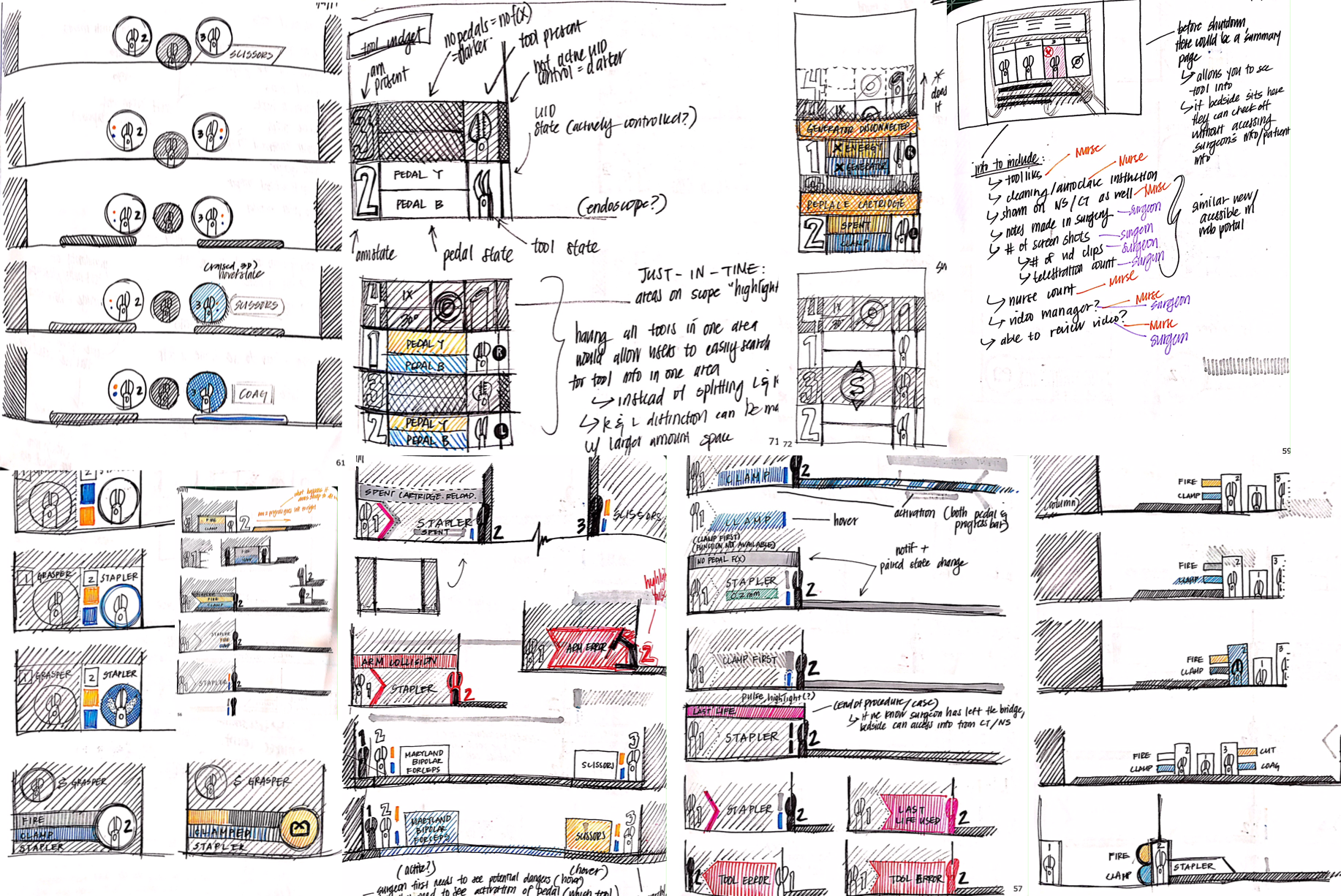 Img 6. Higher fidelity sketches that utilized color and interactivity to prompt user of different state changes.