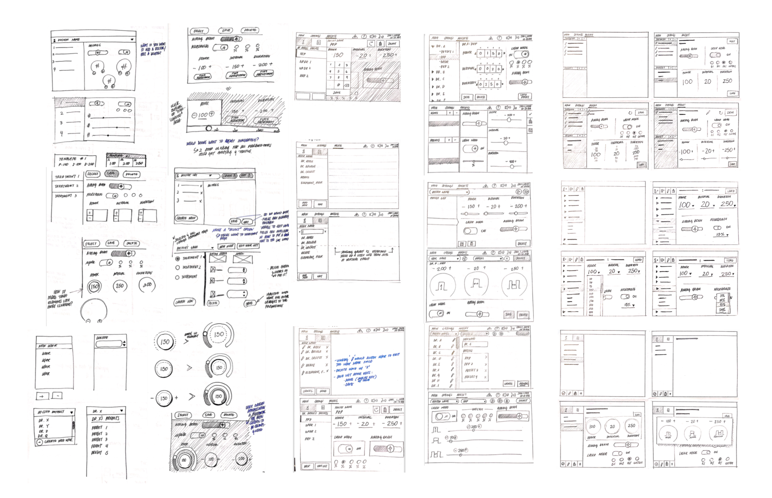 Img 6. Sketched: low fidelity wireframes from brainstorming sessions, feature iterations, and page iterations.