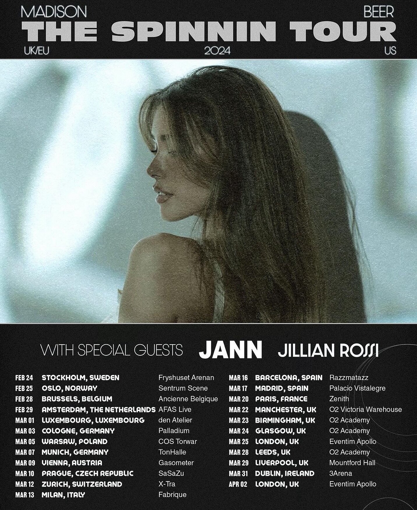 Surprise!! @jillianxrossi will be supporting Madison Beer on her EU/UK run in a few weeks!!!