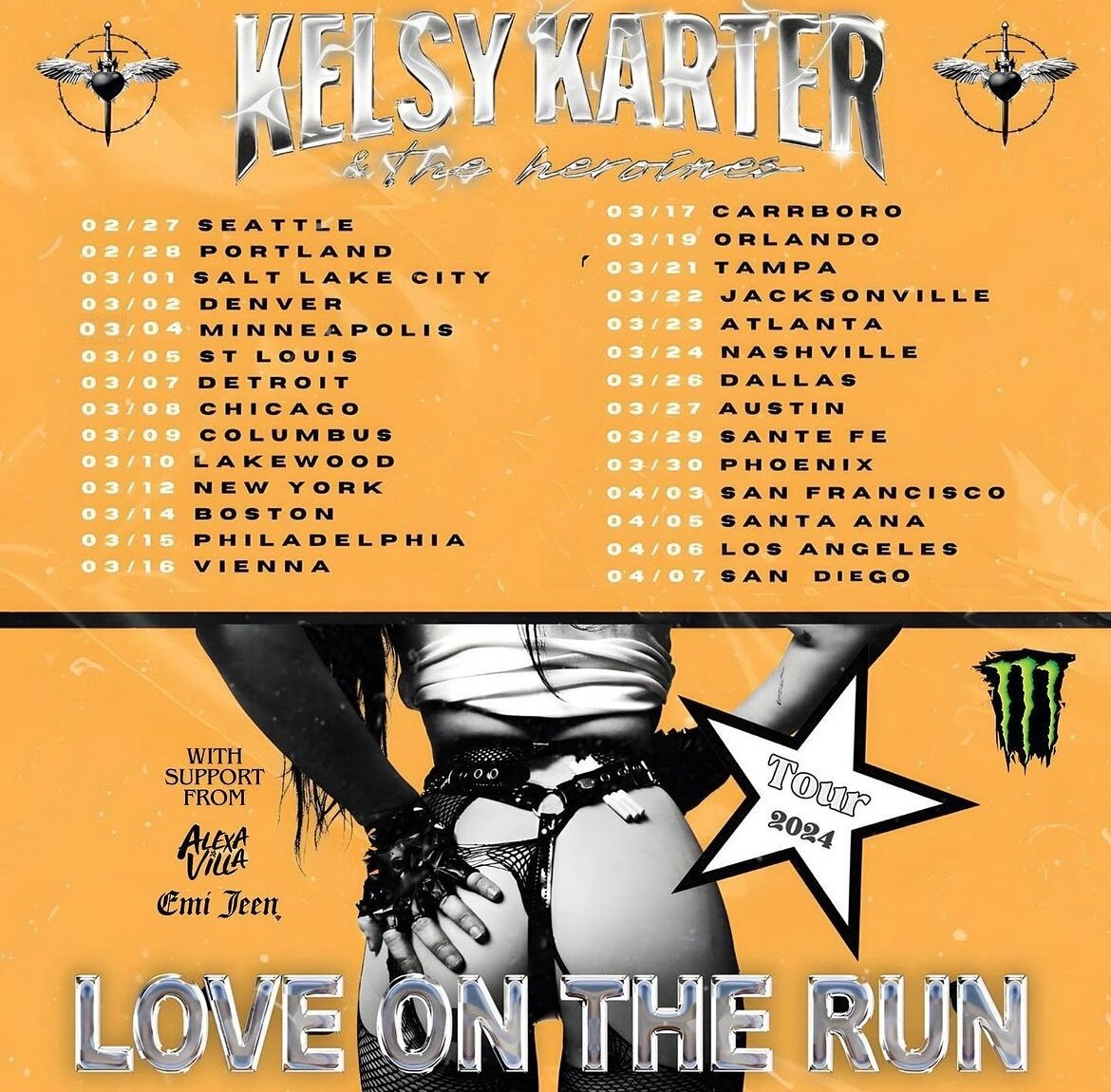 Do you have your tickets yet to see Kelsy Karter &amp; The Heroines yet? The Love On The Run Tour starts in a few weeks! Get yours NOW!