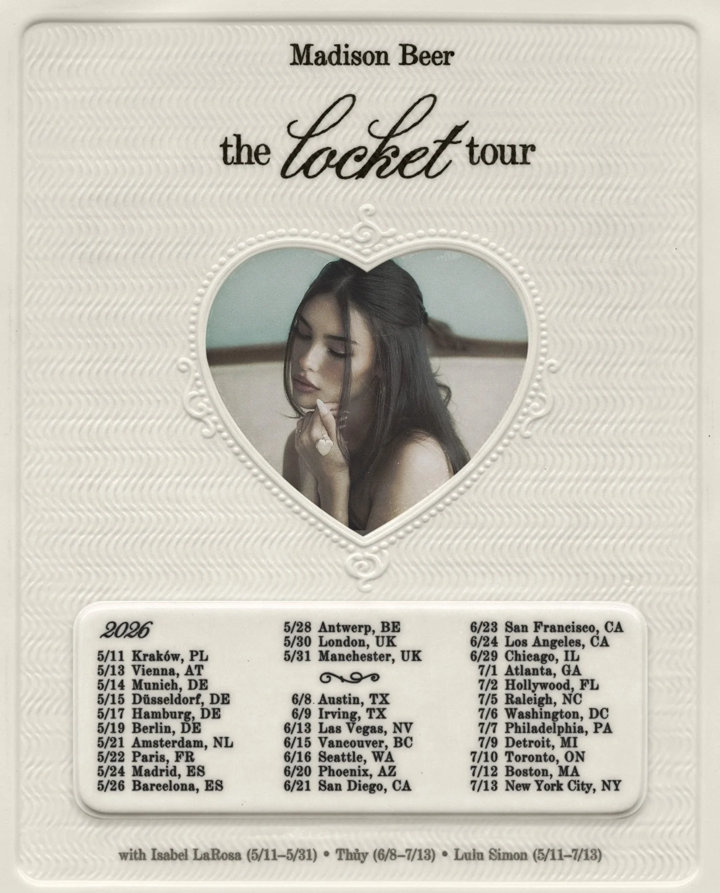Lulu Simon will be joining Madison Beer on the road starting May 11th!