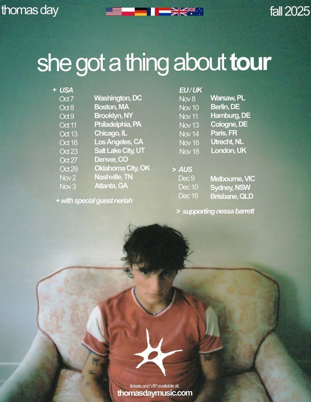 @thisisneriah is supporting @thomasdaymusic this fall!
