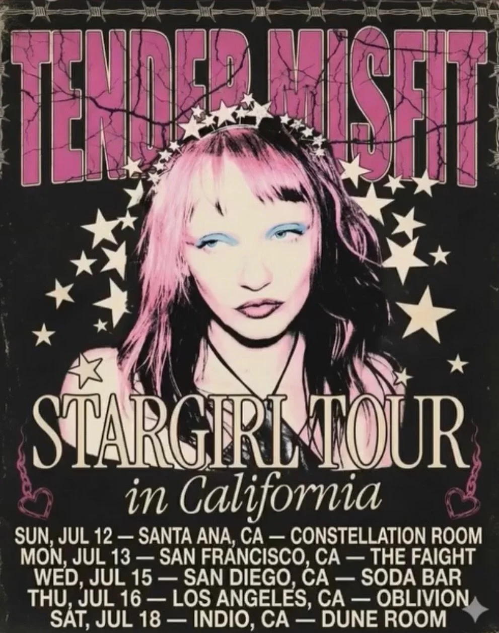 Tickets on sale now for the upcoming dates with @tender.misfit !