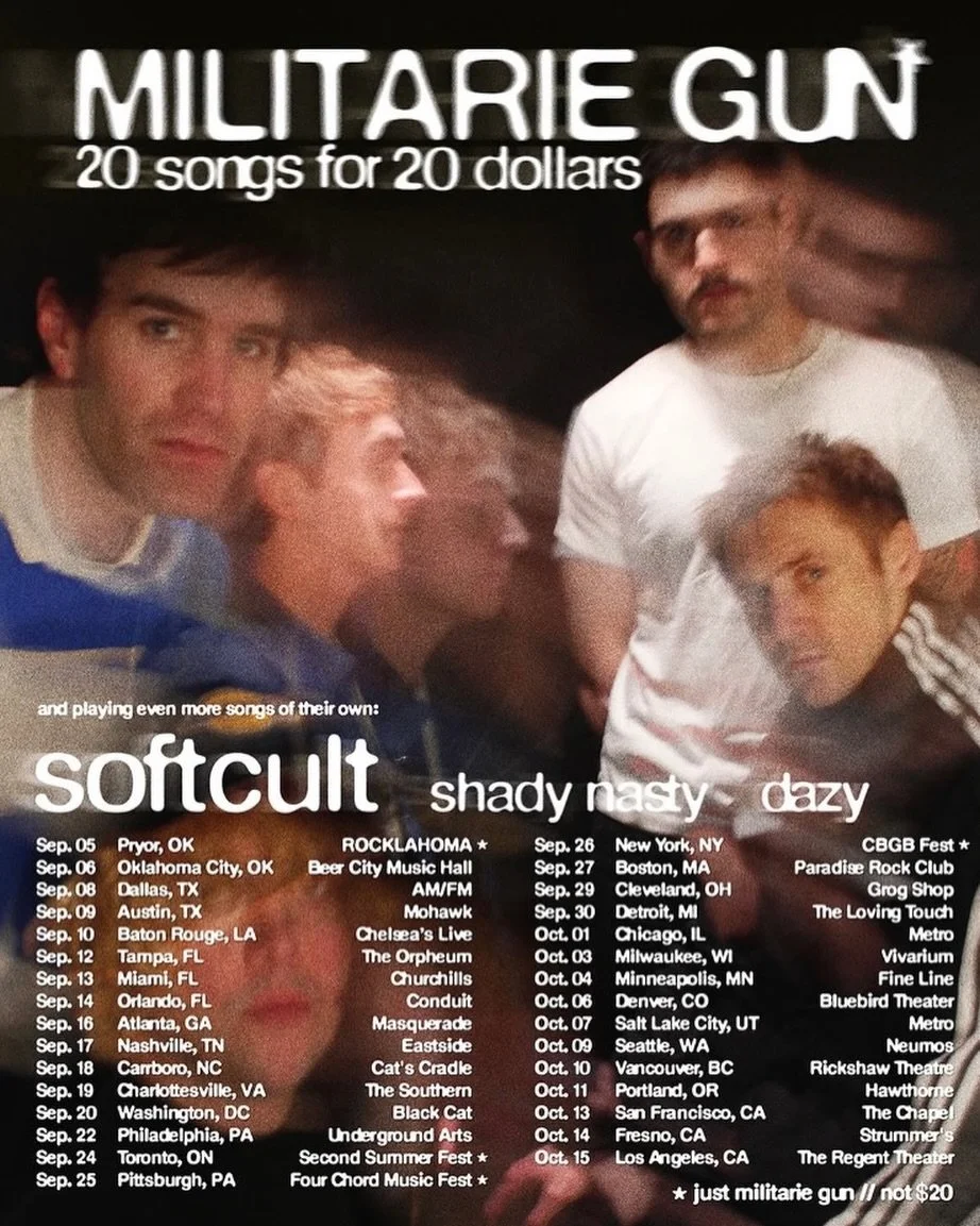 just announced: @softcultband supporting @militariegun this fall !