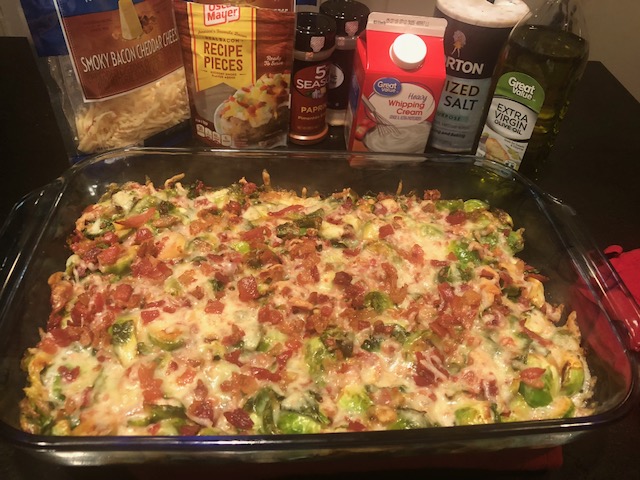 Cheesy Bacon Brussel Sprouts