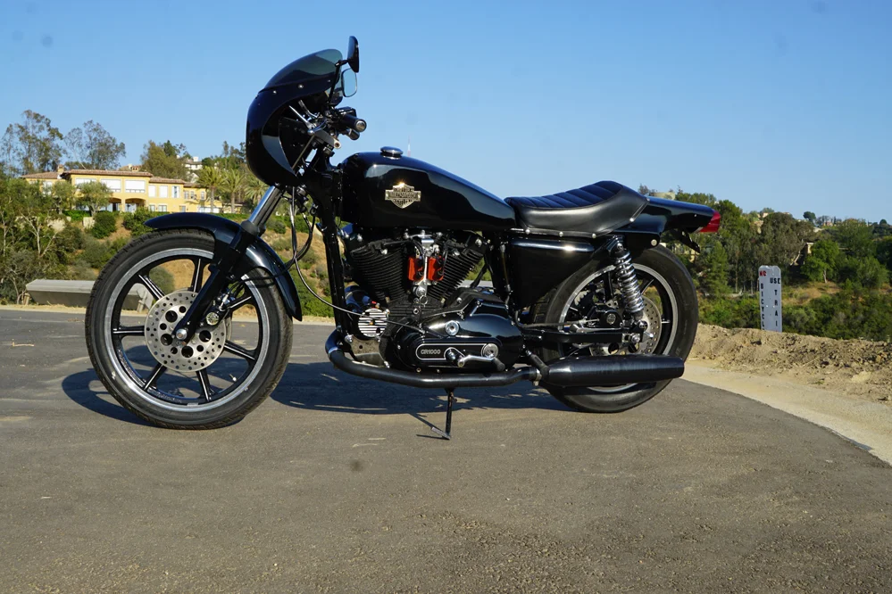 – SOLD SOLD SOLD.. Wish it was mine : 1977 Harley XLCR $13,000. This is a very rare bike by Harley standards. This bike is Gorgeous and has to be seen in person to appreciate it. When Harley decided they wanted to go fast in the 70s this is what they built. Over 2k in maintenance in the last 6 months after the bike had been in a collection for some time and not run. Feature in American Iron Magazine in January 2010.. This particular bike features: New Tires Fluids changed Master cylinder front and rear flushed and new fluid All new charging system Rebuilt Carburetor New Battery Also comes with: extra tank badges, manual, and reflectors for from forks The condition of the bike can best be classified as 8 out of 10 bike. It has a few blemishes but a extremely clean bike for its age. Mileage is 9940.. The XLCR was produced in three model years, 1977 (1900 units), 1978 (1200 units) and 1979 (fewer than 10 units left over from 1978 year). The all black steel tank and fiberglass tail piece coupled with the unique black siamese exhausts (1978 mufflers were larger than 1977) made the XLCR arguably the most attractive bike of it’s era. The “Cafe Racer” was the first Harley with triple disc brakes.