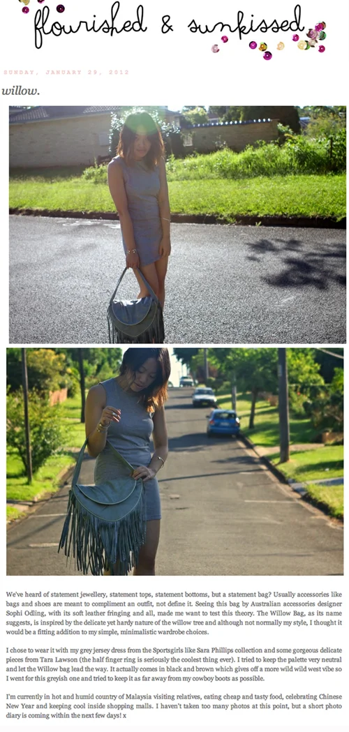 FLOURISED AND SUNKISSED Willow Bag | Blue Grey