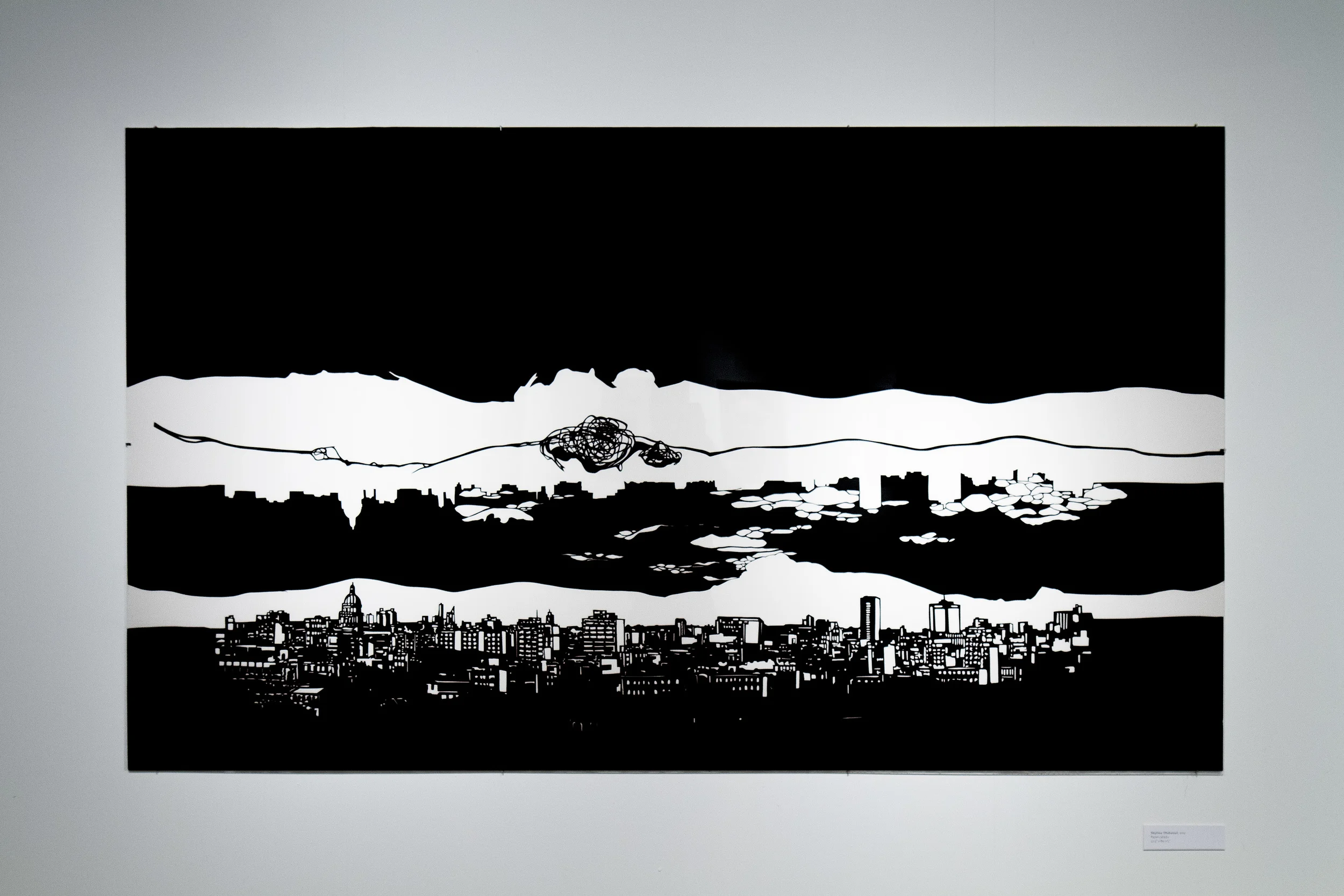 La Habana (Skyline series) 47.5 in x 80.5 in, collage, cut black Torinoko paper.