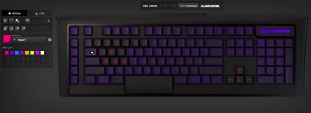 The "magic wand" tool allows users to quickly select all keys that share the same effect