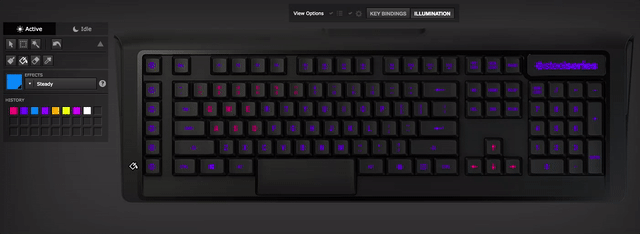 The "paint bucket" automatically applies effects to groups of keys