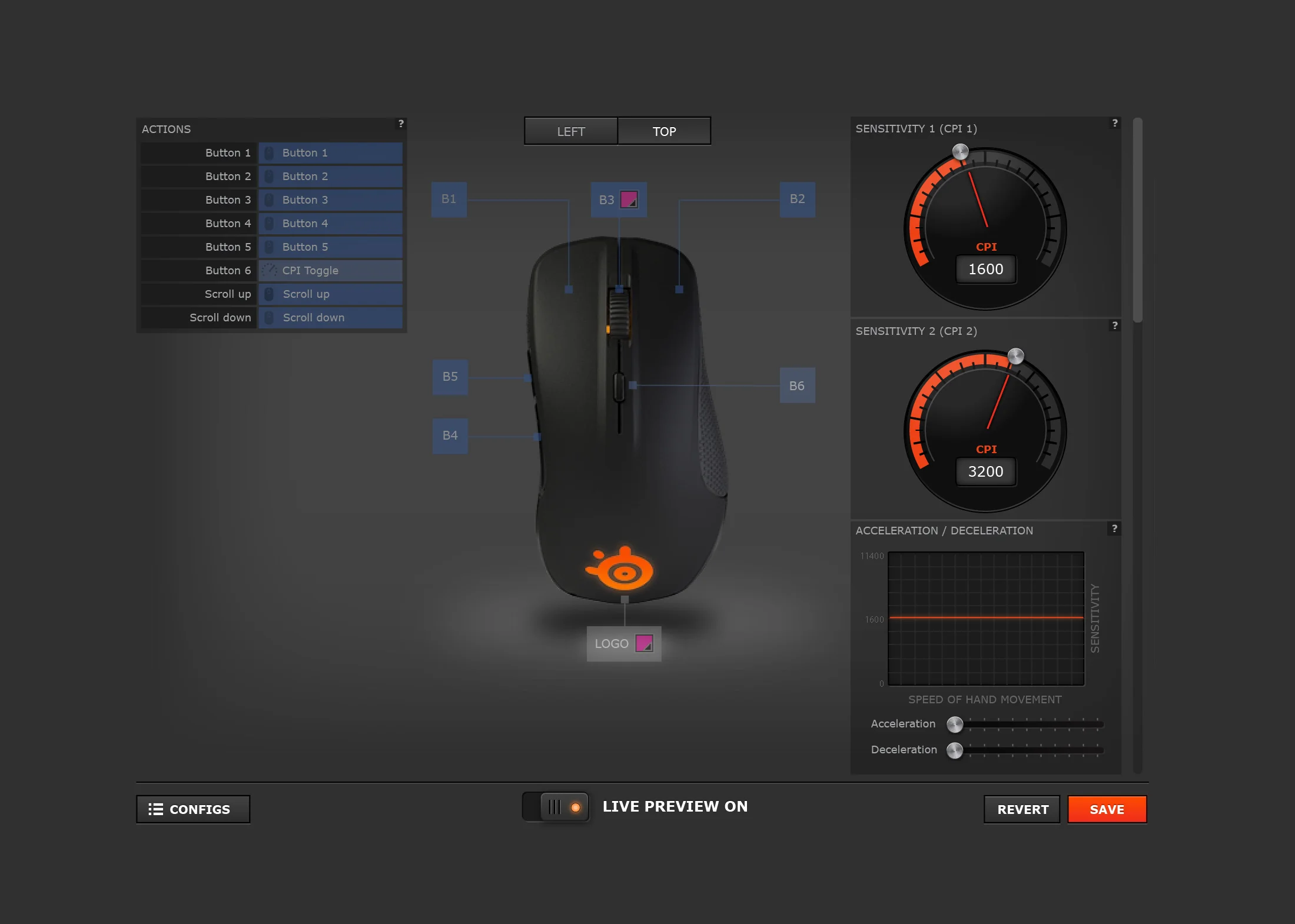 UI for the Rival Mouse
