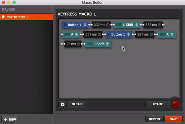 Macro editor in action
