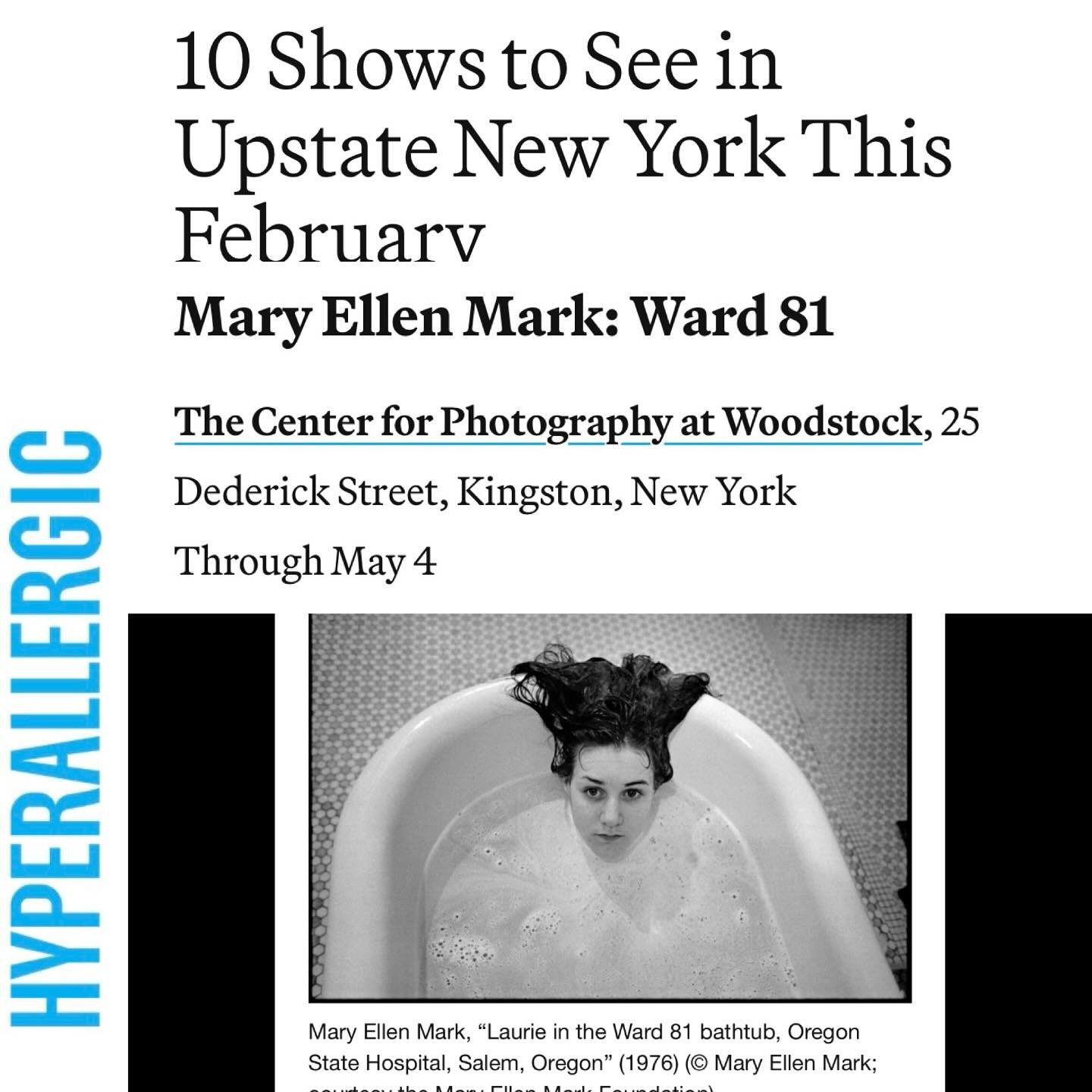 Thanks @taliesinthomas @hyperallergic for including #maryellenmarkphotography - on view at the new @cpw_kingston - in this month&rsquo;s roundup of #upstateny art shows to see. #linkinbio