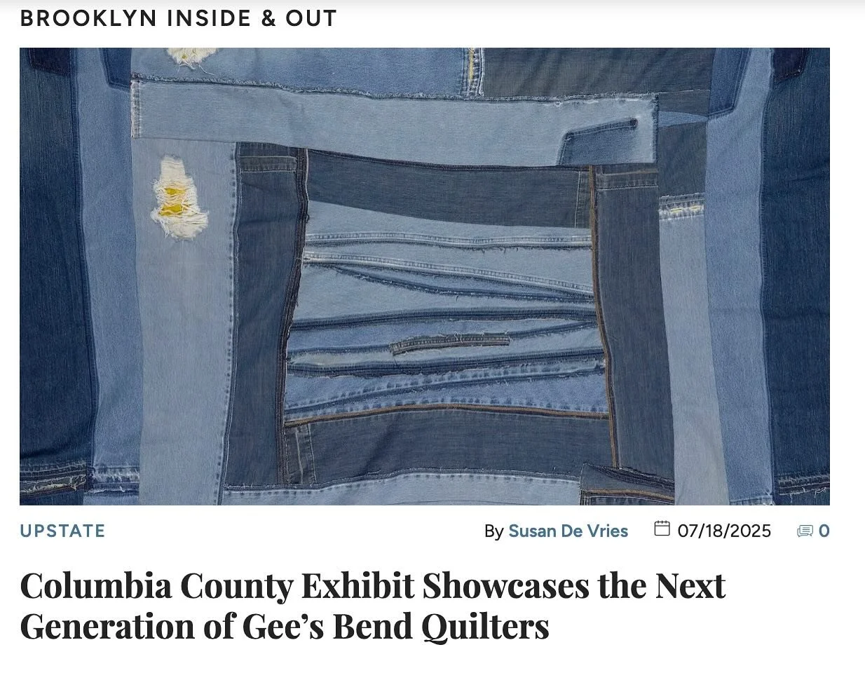 Thanks Susan DeVries @studiotinker for this @brownstoner piece about @thespencertownacademy &ldquo;Gee&rsquo;s Bend: The Next Generation&rdquo; exhibition, which is on view through Aug 3. #linkinbio #geesbend #quilting #artexhibit #upstateartweekend 