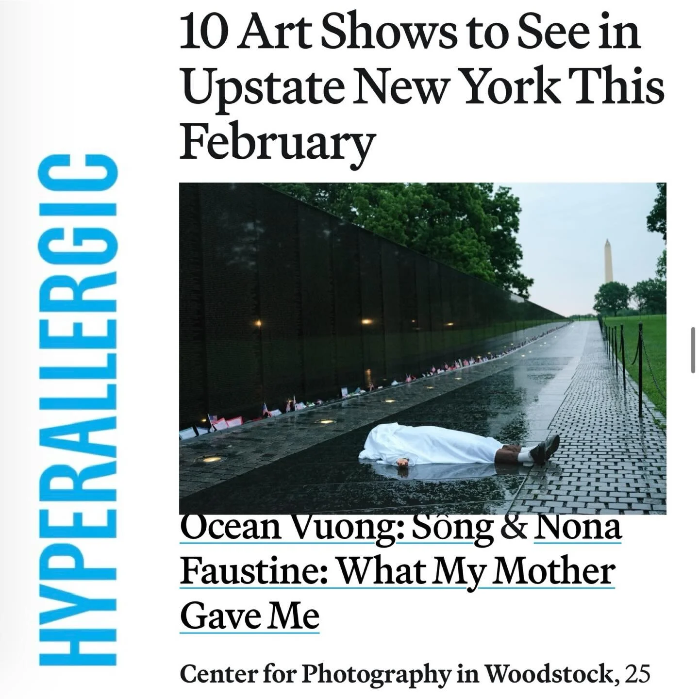 Thanks @taliesinthomas @hyperallergic for including @ocean_vuong and @nonafaustineartist exhibitions at @cpw_kingston in your roundup of shows to see this February. 
#linkinbio

W/@sisterscommunications