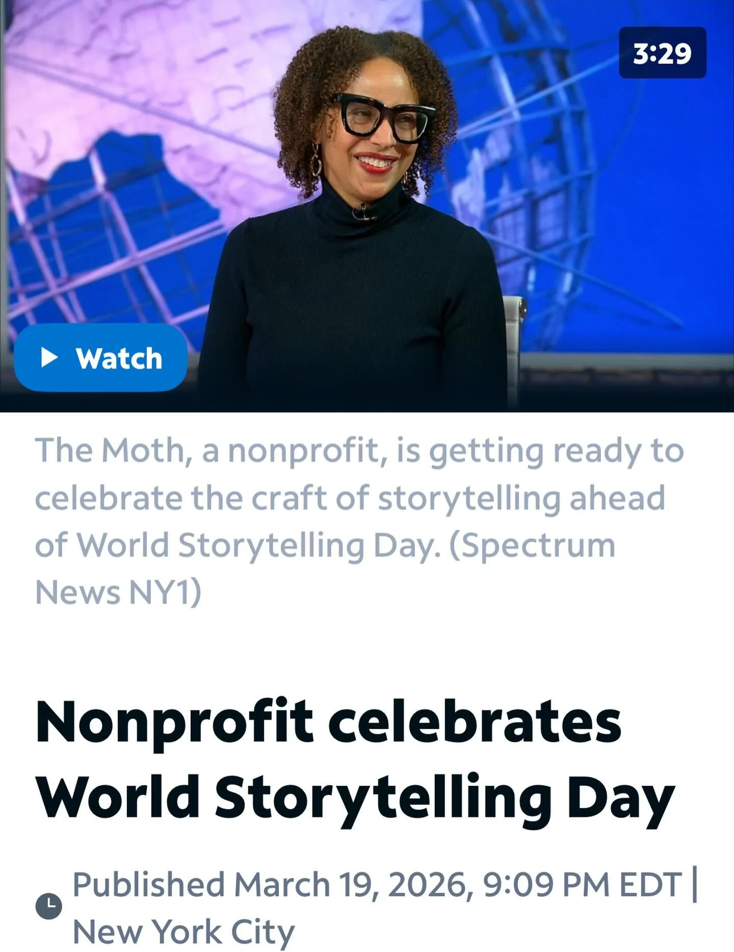 Happy World Storytelling Day to all who celebrate!

Thanks @ny1 @cherylwills_ny1 for this great chat with @suzanne.rust  of @mothstories 

#linkinbio #worldstorytellingday