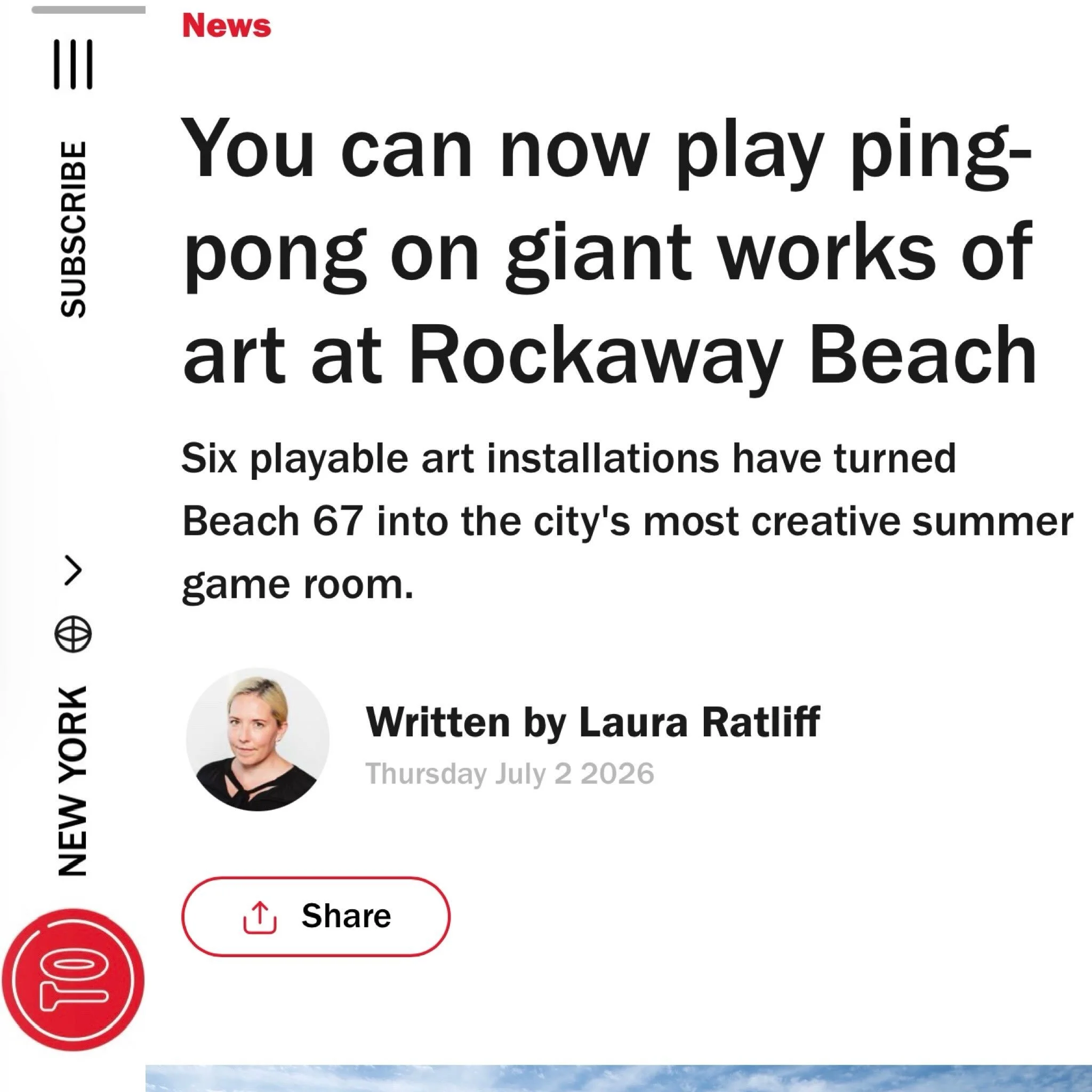 @timeoutnewyork shouts out the fun new @publicartfund exhibition #BetweenTides- now on view at Beach 67 in #therockaways 

Come play! 🏓🏖️🏓🏖️
