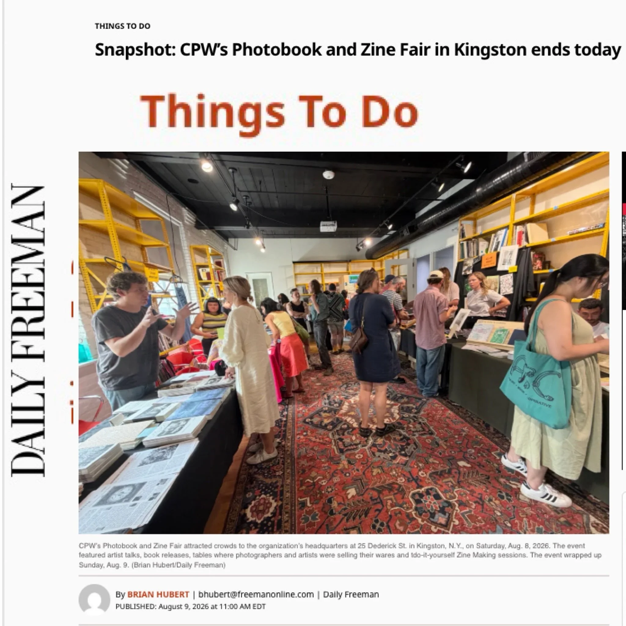 Thanks @dailyfreeman for including @cpw_kingston #photobookandzinefair as a snapshot on Sunday! #linkinbio