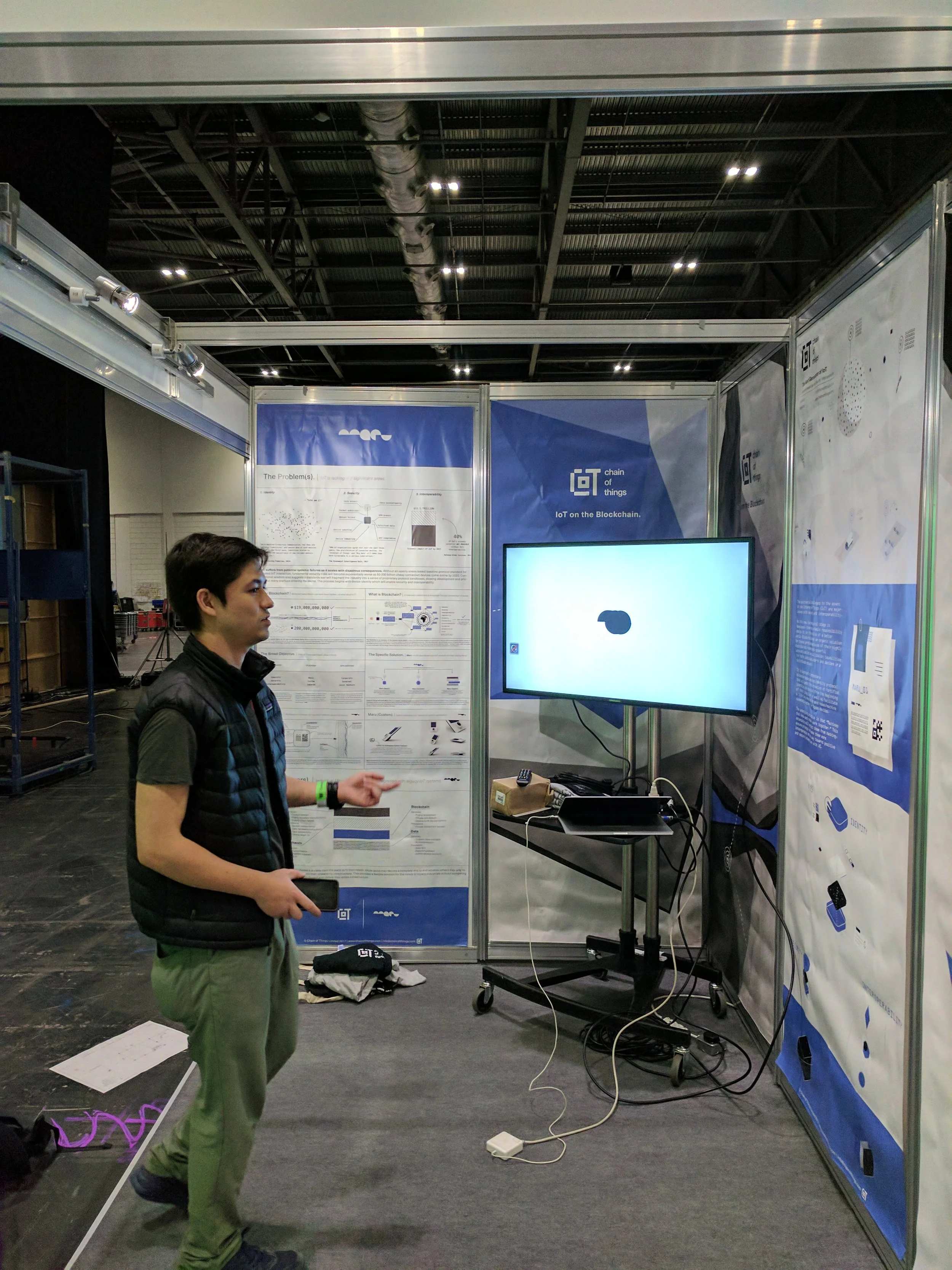 Conor Colwell setting up the CoT Maru animated video that he project managed the production of.
