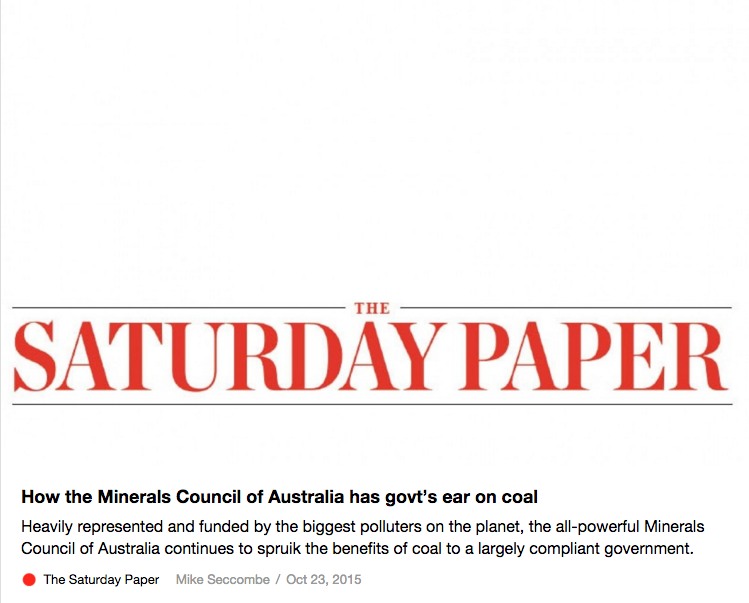How the Minerals Council of Australia has the government’s ear on coal | The Saturday Paper