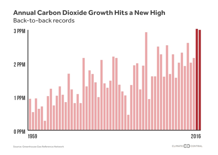 Carbon Dioxide Is Rising at Record Rates | Carbon Central