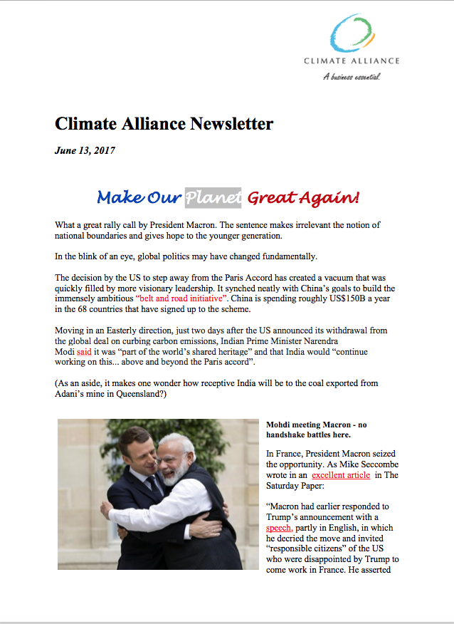 Climate Alliance Newsletter - June 2017