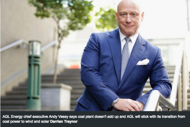 AGL Energy's Andy Vesey says coal investment doesn't add up |AFR — Climate Alliance