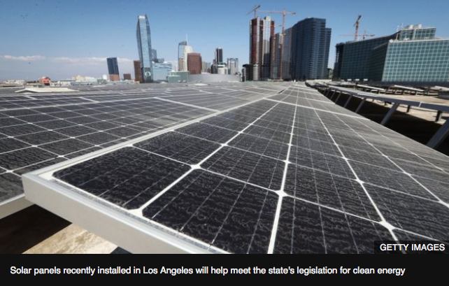 California governor signs law for clean energy by 2045 | BBC News